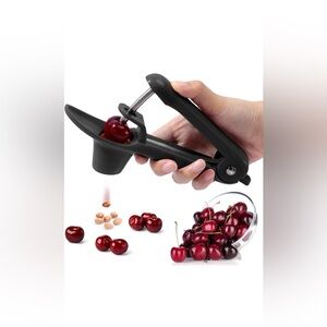 Cherry Pitter Tool - Stainless Steel Cherry Corer Pitter with Ergonomic Push Des